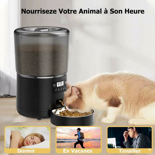 Distributeur automatique de nourriture 5L pour chiens et chats - programmable et contrôlable