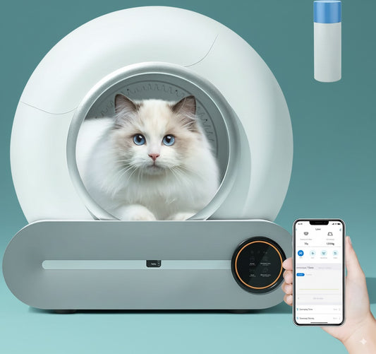 Litière automatique intelligente 65L – Autonettoyante & Connectée (App)