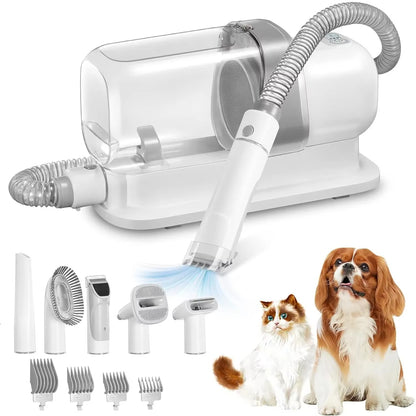 Kit de toilettage 7-en-1 avec aspirateur 2,3L – Poils de chien & chat (silencieux & puissant)