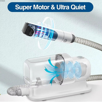 Kit de toilettage 7-en-1 avec aspirateur 2,3L – Poils de chien & chat (silencieux & puissant)